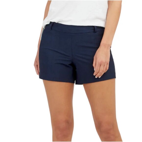 Spanx Shorts XL Sunshine Chinos 4" Blue Mid Rise Lightweight Sporty Stretch NEW